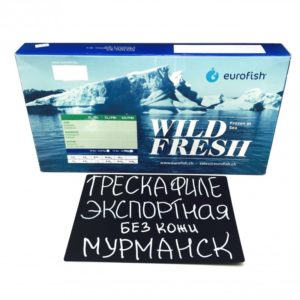 Треска филе без кожи морской заморозки ЕВРОФИШ 140-2300